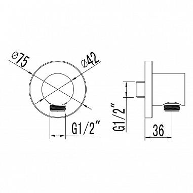 Подключение для душевого шланга Lemark LM4383C для LM4322C, LM4922CW, LM7822C, LM7829C, хром